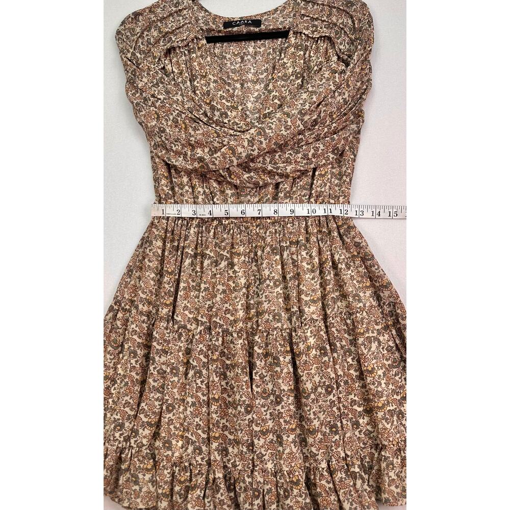 Caara Floral Print Fit and Flare Long Sleeve Mini Dress Size XS - Picture 9 of 12